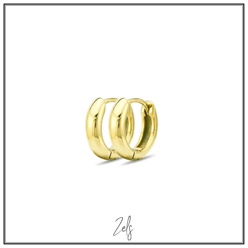 Stalen oorbellen, kleine goudkleurige oorringen 9 mm | Zels - Staartjes en Strikjes