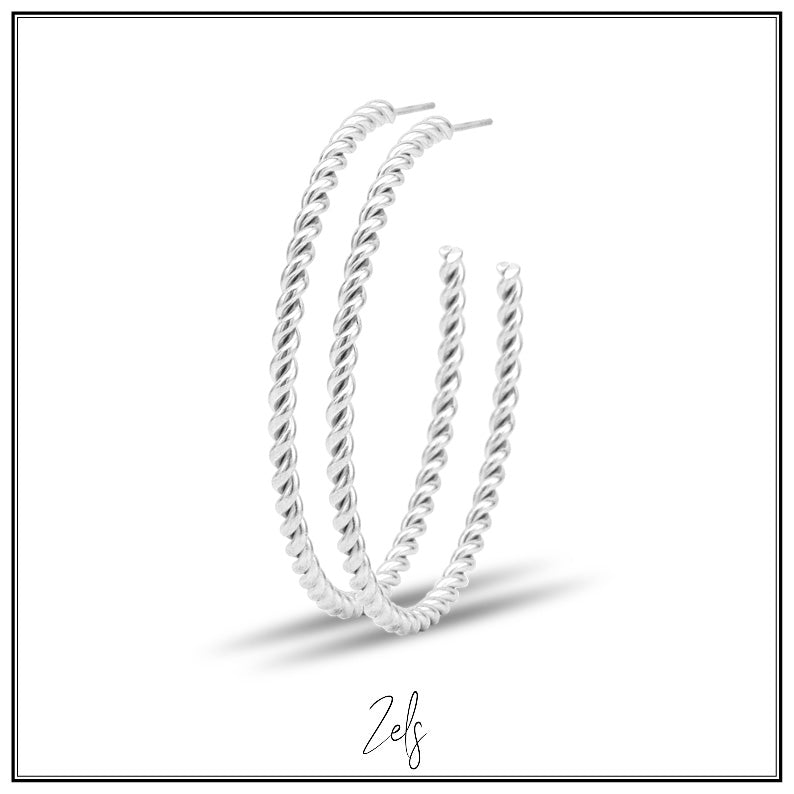 Stalen oorbellen oorringen 50 mm | Zels - Staartjes en Strikjes