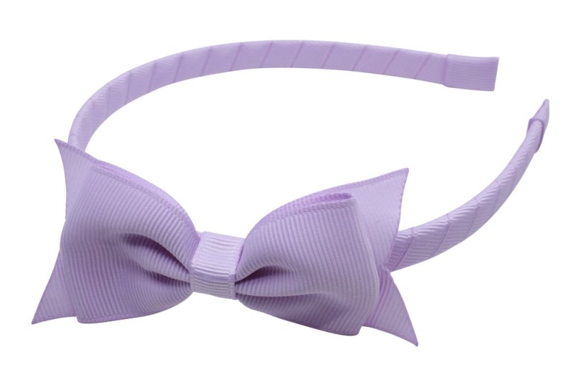 Strik diadeem/haarband lint zacht paars - Staartjes en Strikjes