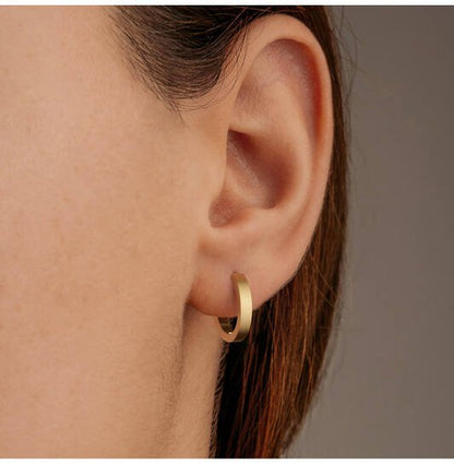 Titanium oorbellen Boccia goudkleurige oorringen 14 mm. - Staartjes en Strikjes
