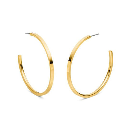 Titanium oorbellen Boccia goudkleurige oorstekers 50 mm. - Staartjes en Strikjes