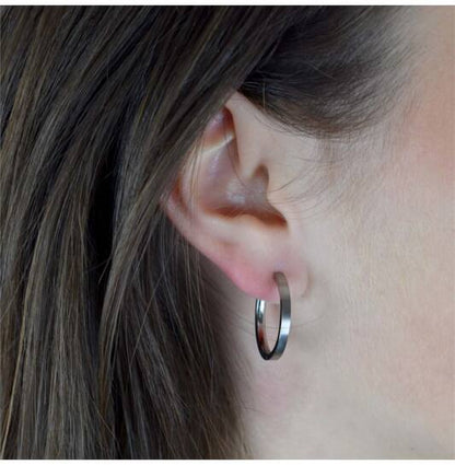 Titanium oorbellen Boccia oorringen 24 mm. - Staartjes en Strikjes