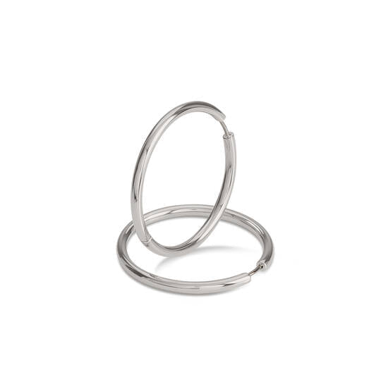 Titanium oorbellen Boccia oorringen rond 40 mm. - Staartjes en Strikjes