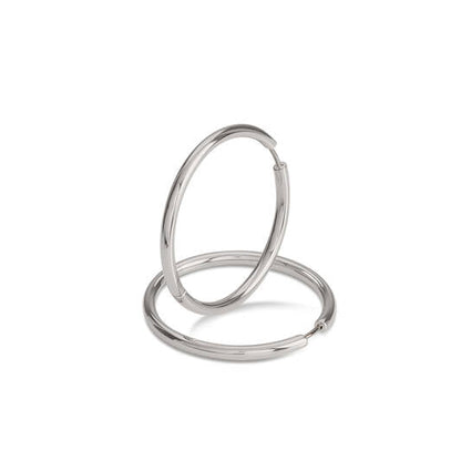 Titanium oorbellen Boccia oorringen rond 40 mm. - Staartjes en Strikjes