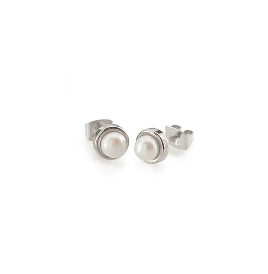 Titanium oorbellen Boccia parelknopje - Staartjes en Strikjes