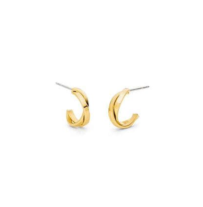 Titanium oorbellen Boccia twist goudkleurig - Staartjes en Strikjes