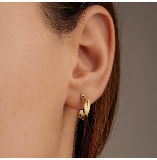 Titanium oorbellen Boccia twist goudkleurig - Staartjes en Strikjes