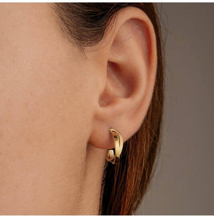 Titanium oorbellen Boccia twist goudkleurig - Staartjes en Strikjes