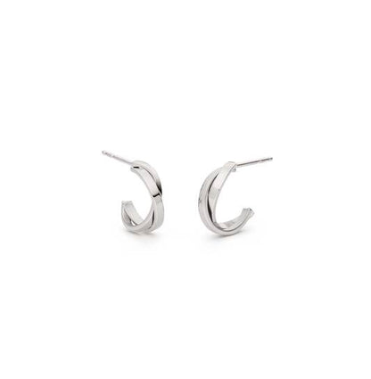 Titanium oorbellen Boccia twist zilverkleurig - Staartjes en Strikjes