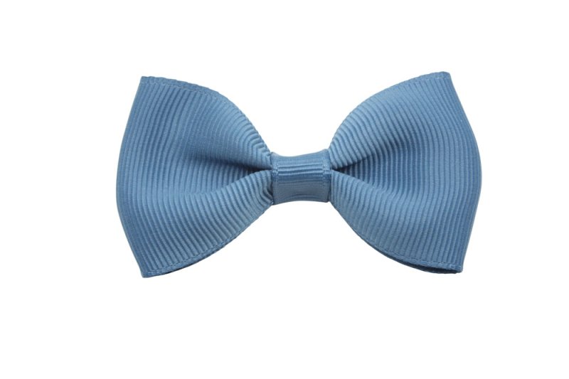 Vlinder haarstrik antiek blauw op alligatorspeldje zonder tandjes - Staartjes en Strikjes