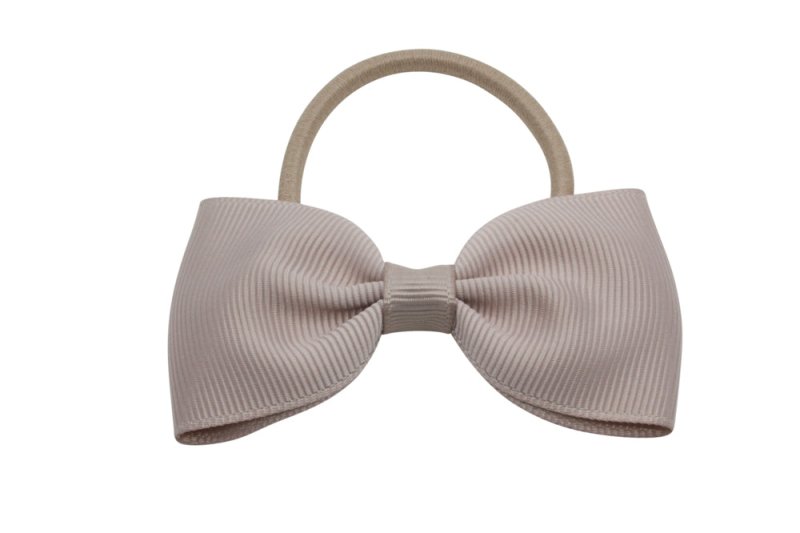 Vlinder haarstrik elastiek carmandy beige - Staartjes en Strikjes