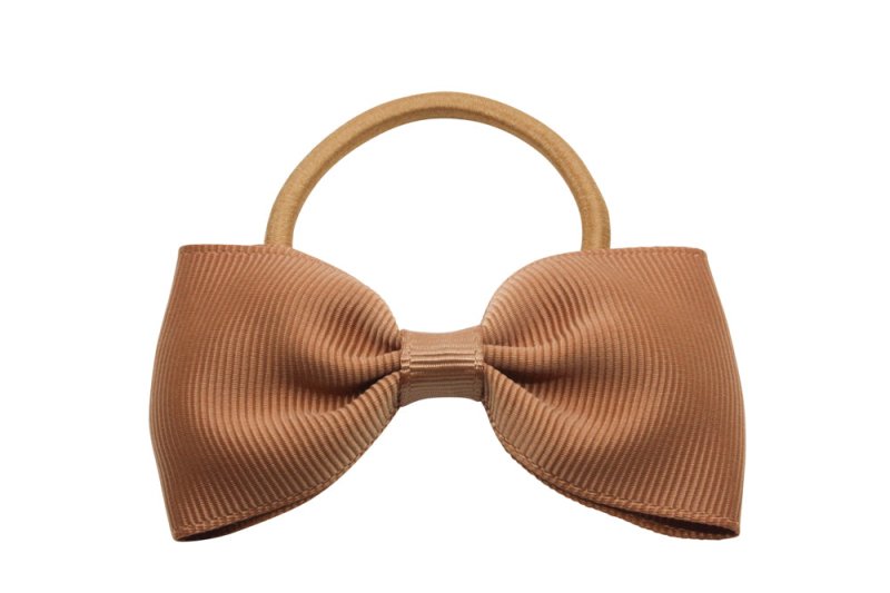 Vlinder haarstrik elastiek chipmunk bruin - Staartjes en Strikjes