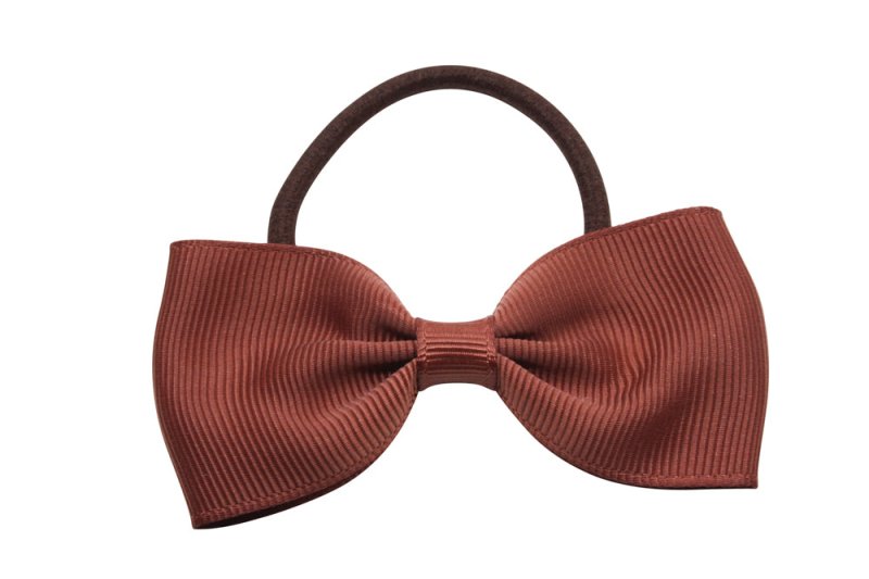 Vlinder haarstrik elastiek chutney bruin - Staartjes en Strikjes