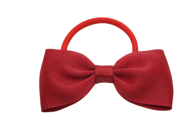 Vlinder haarstrik elastiek warm rood - Staartjes en Strikjes