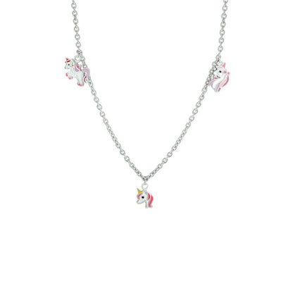Zilveren ketting eenhoorn variatie - Staartjes en Strikjes