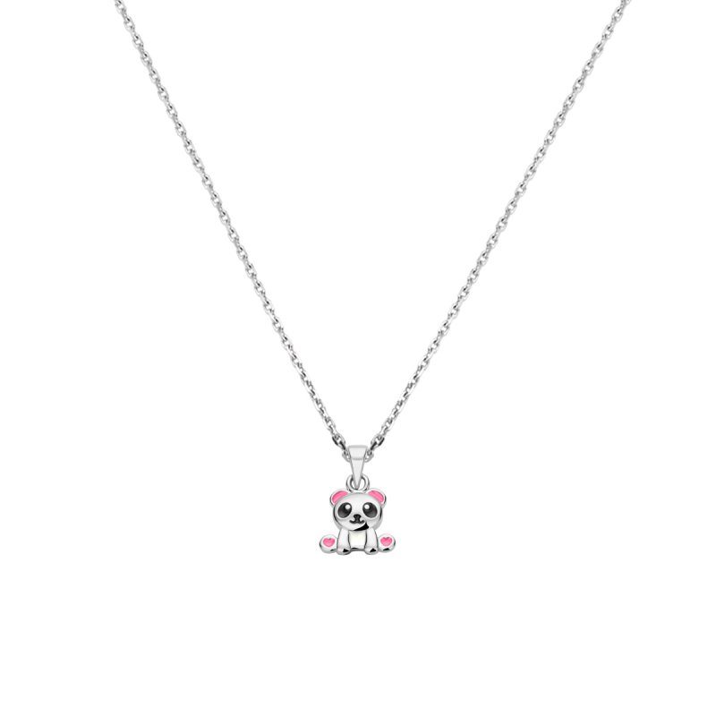 Zilveren ketting pandabeer - Staartjes en Strikjes