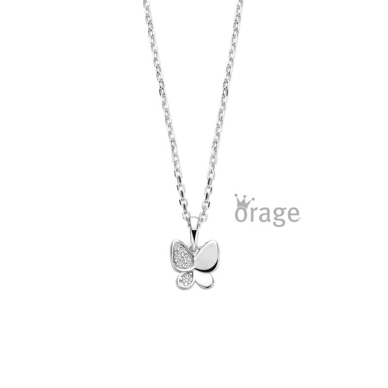 Zilveren ketting vlinder Orage Kids - Staartjes en Strikjes