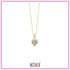 Zilveren kinder ketting goldplated hartje multi | Kiki - Staartjes en Strikjes