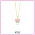 Zilveren kinder ketting goldplated vlinder roze/blauw | Kiki - Staartjes en Strikjes