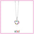 Zilveren kinder ketting hartje zirconia | Kiki - Staartjes en Strikjes