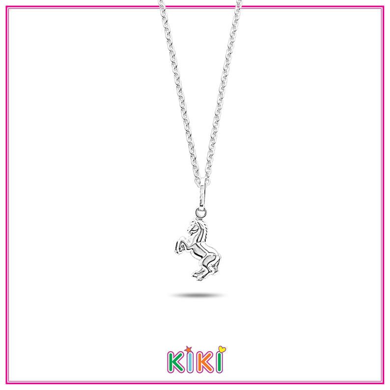 Zilveren kinder ketting paardje | Kiki - Staartjes en Strikjes