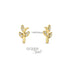 Zilveren kinderoorbellen blaadjes met zirconia goldplated Orage Teenz - Staartjes en Strikjes
