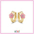 Zilveren kinderoorbellen creolen/oorringen goldplated met roze bloemetje | Kiki - Staartjes en Strikjes