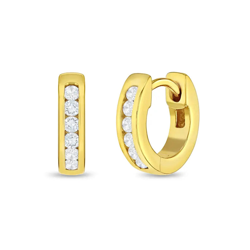 Zilveren kinderoorbellen creolen/oorringen goldplated met zirconia - Staartjes en Strikjes