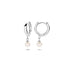 Zilveren kinderoorbellen creolen/oorringen pareltje - Staartjes en Strikjes