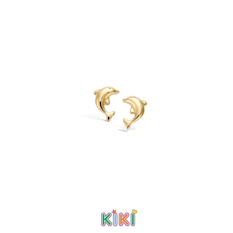 Zilveren kinderoorbellen dolfijntjes goldplated | Kiki - Staartjes en Strikjes