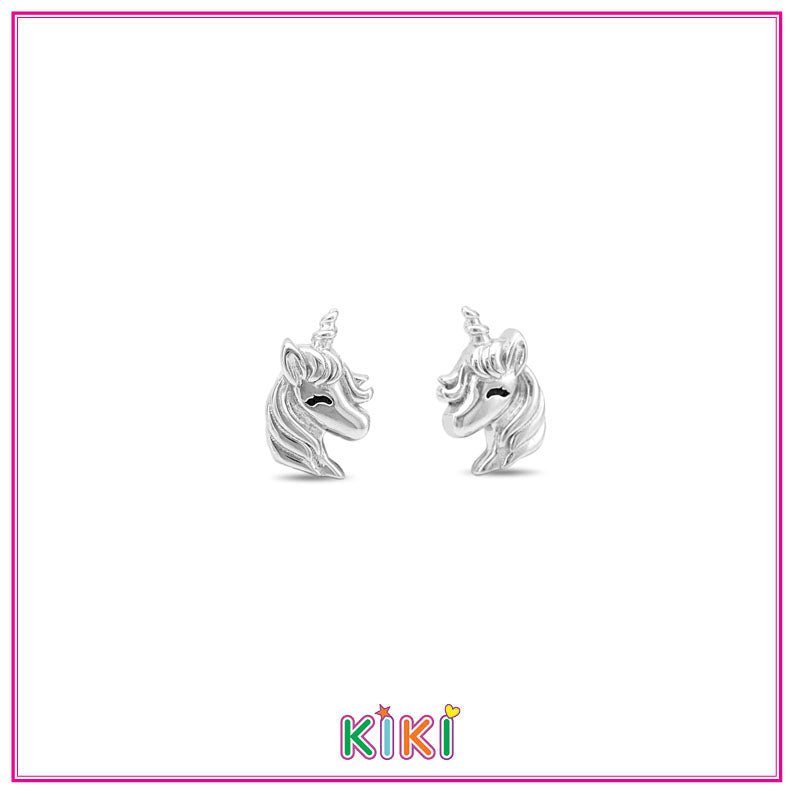 Zilveren kinderoorbellen eenhoorn | Kiki - Staartjes en Strikjes