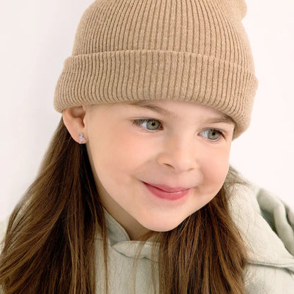 Zilveren kinderoorbellen flamingo | schroefsluiting - Staartjes en Strikjes