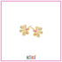 Zilveren kinderoorbellen gold plated bloemetje multi | Kiki - Staartjes en Strikjes