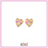 Zilveren kinderoorbellen gold plated hartje multi | Kiki - Staartjes en Strikjes