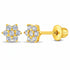 Zilveren kinderoorbellen goldplated bloemetje zirconia | schroefsluiting - Staartjes en Strikjes
