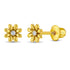 Zilveren kinderoorbellen goldplated bloemetjes zirconia | schroefsluiting - Staartjes en Strikjes