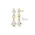 Zilveren kinderoorbellen goldplated hangertje met zirconia - Orage Kids - Staartjes en Strikjes