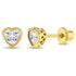 Zilveren kinderoorbellen goldplated hartje zirconia | schroefsluiting - Staartjes en Strikjes