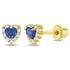 Zilveren kinderoorbellen goldplated hartjes blauw zirconia | schroefsluiting - Staartjes en Strikjes