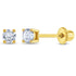 Zilveren kinderoorbellen goldplated knopje zirconia 2 mm | schroefsluiting - Staartjes en Strikjes