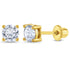 Zilveren kinderoorbellen goldplated knopje zirconia 4 mm | schroefsluiting - Staartjes en Strikjes