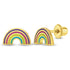 Zilveren kinderoorbellen goldplated regenboog | schroefsluiting - Staartjes en Strikjes