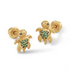 Zilveren kinderoorbellen goldplated schilpad groen | schroefsluiting - Staartjes en Strikjes