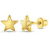 Zilveren kinderoorbellen goldplated sterretjes | schroefsluiting - Staartjes en Strikjes