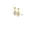 Zilveren kinderoorbellen hangertje goldplated hartjes zirconia - Gento Young - Staartjes en Strikjes