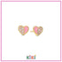 Zilveren kinderoorbellen hartje goldplated roze - Kiki - Staartjes en Strikjes