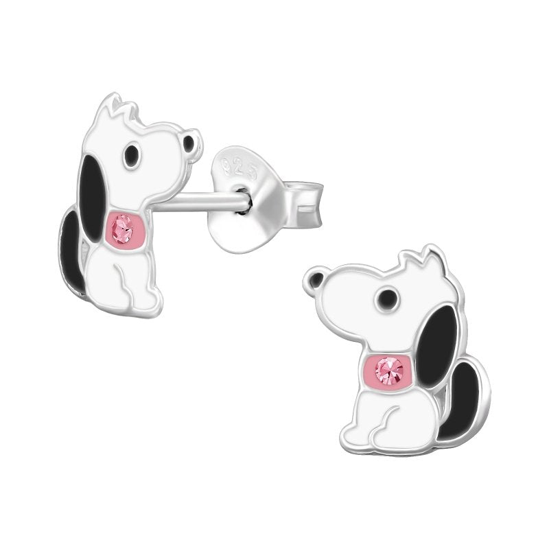 Zilveren kinderoorbellen hondje - Staartjes en Strikjes