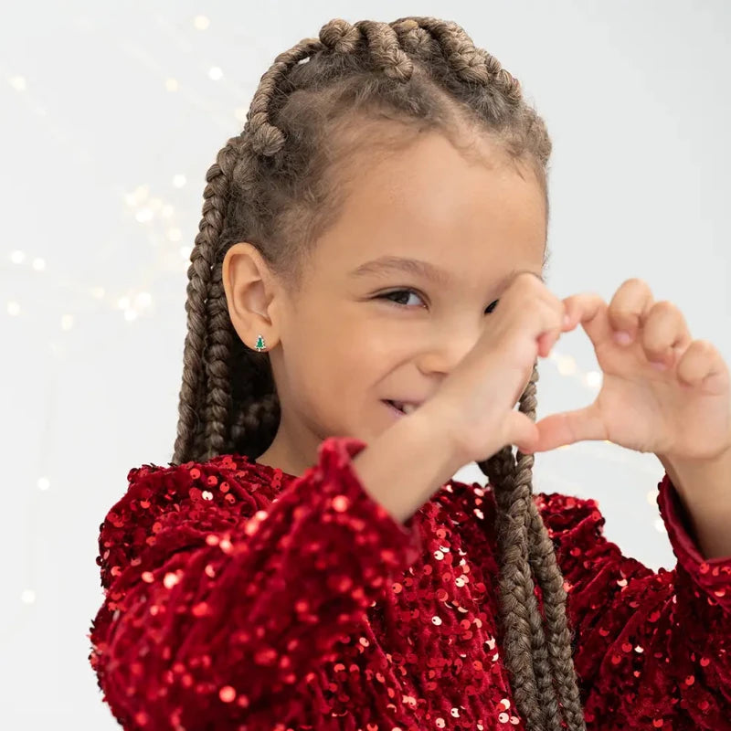 Zilveren kinderoorbellen kerstboom | schroefsluiting - Staartjes en Strikjes