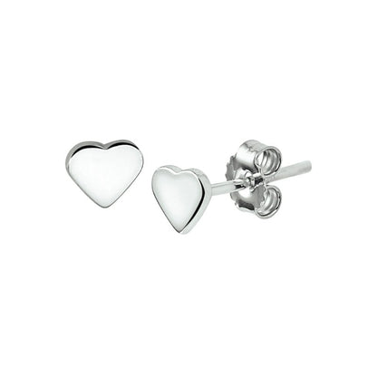Zilveren kinderoorbellen kleine hartjes 4,5 mm. - Staartjes en Strikjes