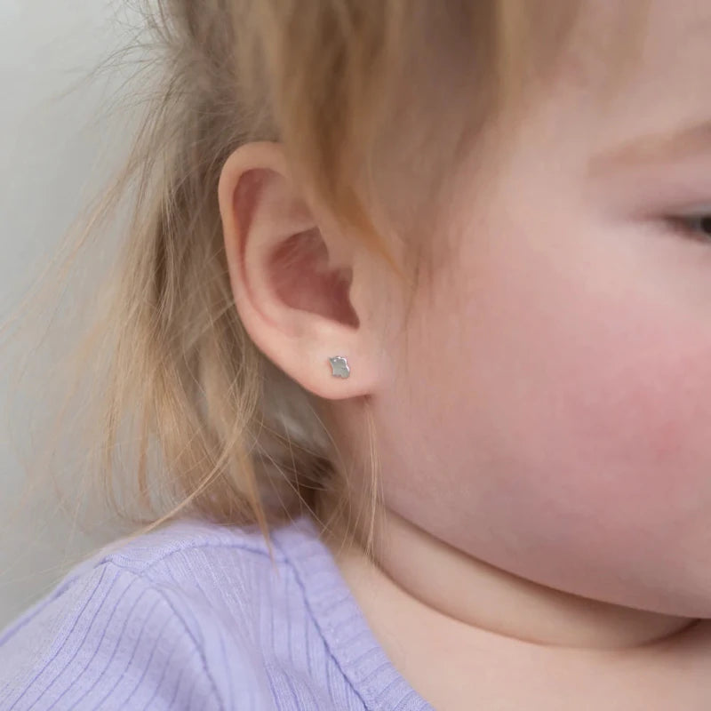 Zilveren kinderoorbellen kleine olifantjes | schroefsluiting - Staartjes en Strikjes